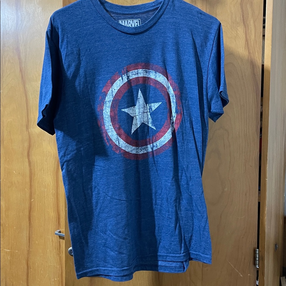 Marvel Blue T-Shirt with Captain America Shield